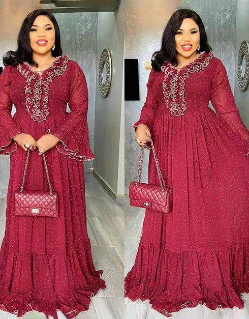 Lotus Sleeve Abaya Dress in Dubai Arabic Caftan Style